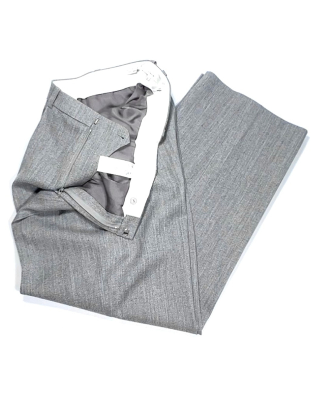 Vince Womans Trausers Wool Blend Pleated Pants Grey Size 8 Wool Viscose Tailored - Picture 10 of 11